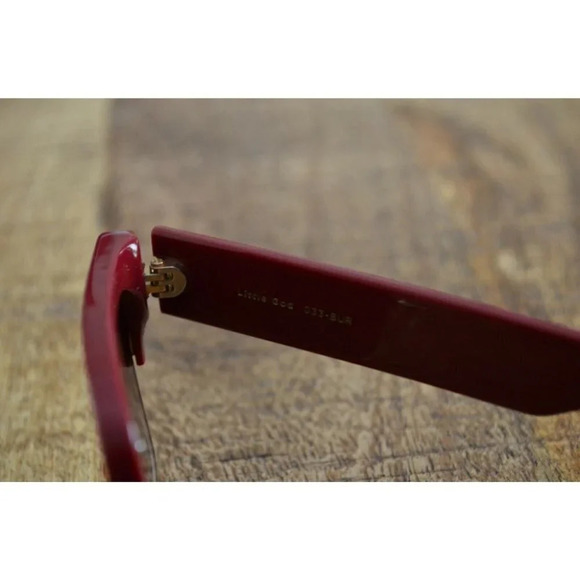 Sunday Somewhere Little God Sunglasses 033-BUR Unisex Burgundy Gold Trum - Picture 3 of 12